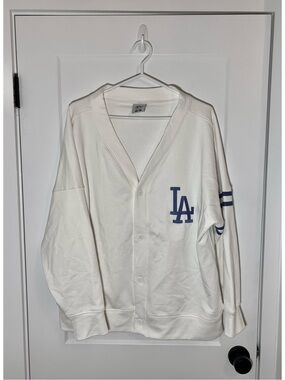 LA Dodgers MLB Authentics Terry Lined Cardigan Medium